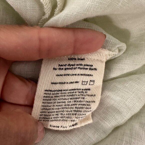 Stone Fox Wear Oversized Shirt Linen Aloe Lines Print Airy Lightweight XS/S - Picture 13 of 14